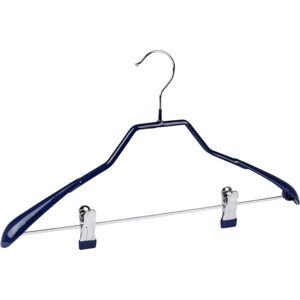 Modré protiskluzové ramínko na oblečení s klipsy Wenko Hanger Shape