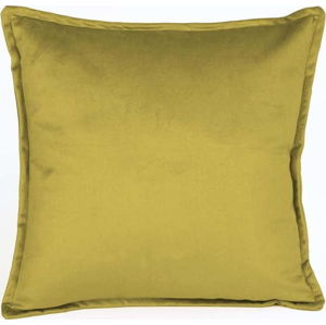 Žlutý sametový polštář Velvet Atelier Tercio , 45 x 45 cm