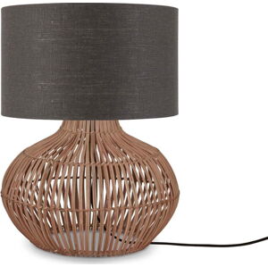 Stolní lampa s textilním stínidlem v tmavě šedo-přírodní barvě (výška 48 cm) Kalahari – Good&Mojo