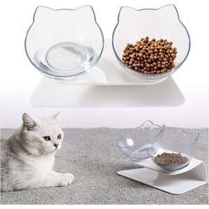 Plastové misky s bílým podstavcem pro kočky v sadě 2 ks - Lydia&Co