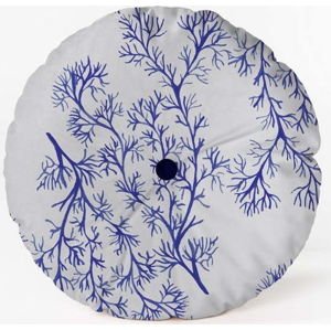 Kulatý dekorativní polštář se sametovým potahem Velvet Atelier Sea, ⌀ 45 cm