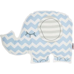 Modrý dětský polštářek s příměsí bavlny Mike & Co. NEW YORK Pillow Toy Elephant, 34 x 24 cm