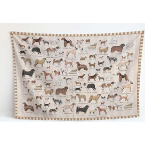 Pléd s příměsí bavlny Little Nice Things Dog Types, 170 x 240 cm
