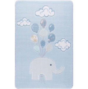 Dětský světle modrý koberec Conceptum Hypnose Sweet Elephant, 133 x 190 cm