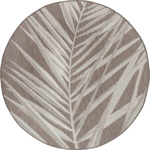 Hnědo-béžový venkovní koberec NORTHRUGS Palm, ø 160 cm